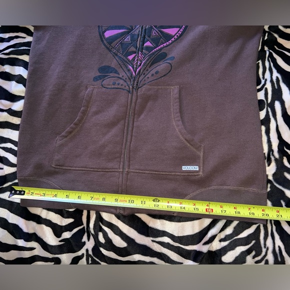Volcom Zip Brown/Black Hoodie From Eatly 2000’s - Y2K/Surf/Skate - Junior's XL - Picture 13 of 16